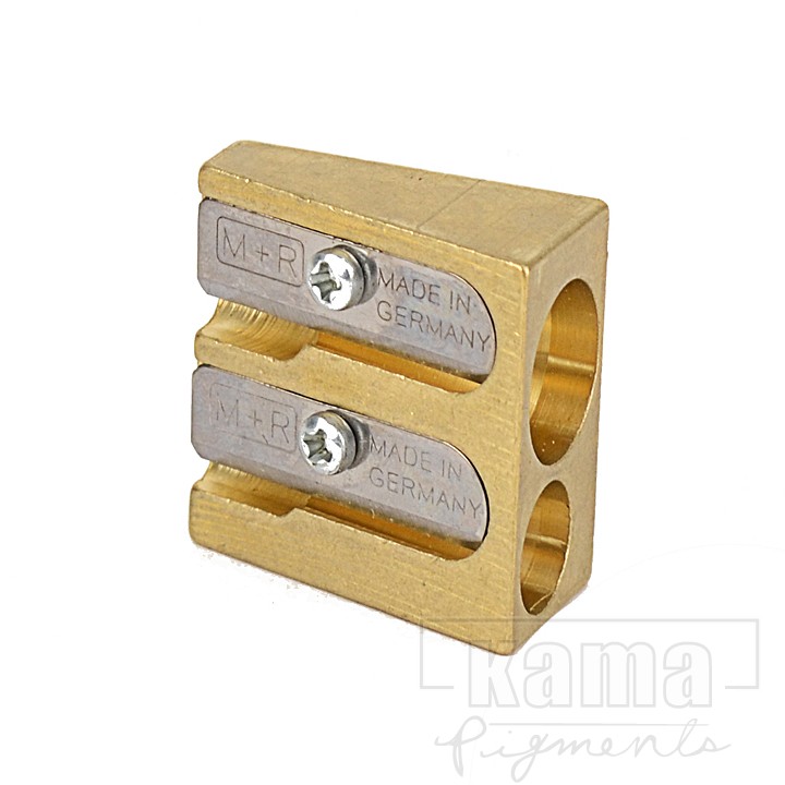 AC-AG0061, Brass Wedge Double-Hole Pencil Sharpener