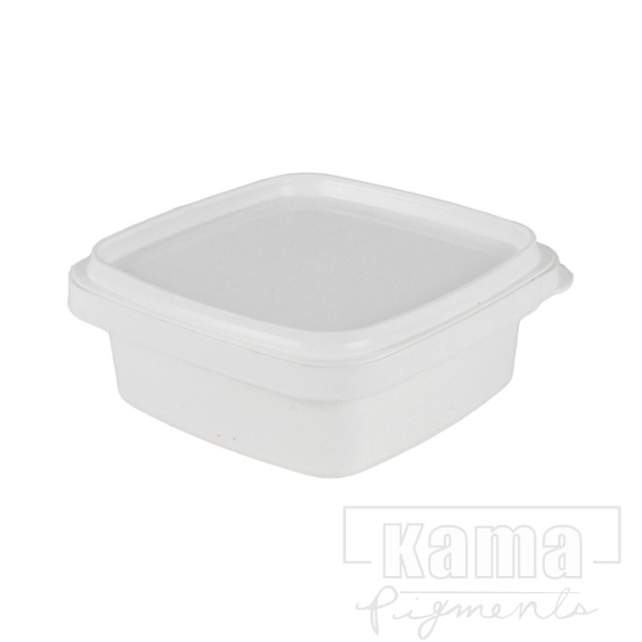 White plastic square container, tamper evident -8oz/250ml