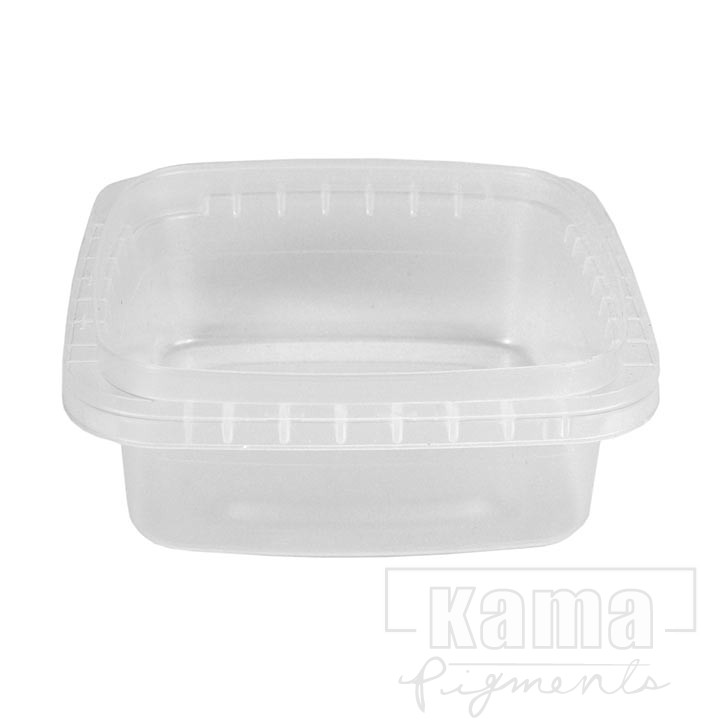 Transparent plastic square container, tamper evident -8oz/250ml