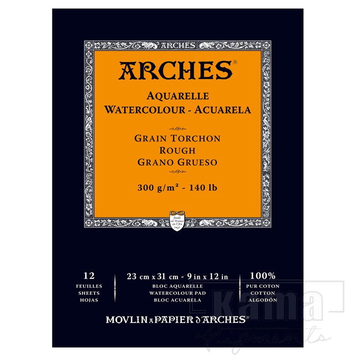 PA-TA0132, Arches tablette aquarelle torchon 9x12" 12f