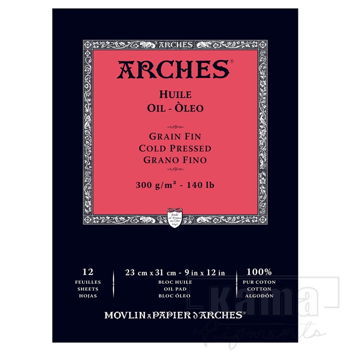 PA-TA0148, Arches Oil Paper Pad 9x12" 12sh