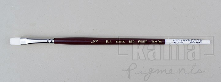 PI-HJ0950-20, HJ.950 White Taklon Flat Brush 1/4"