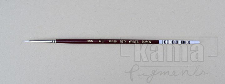 PI-HJ0970-02, HJ.970 White Taklon Round Brush n°2/0