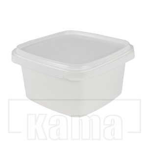 White plastic square container, tamper evident -32oz/1000ml