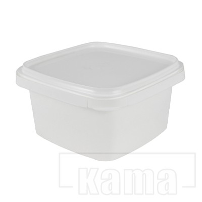 White plastic square container, tamper evident -32oz/1000ml