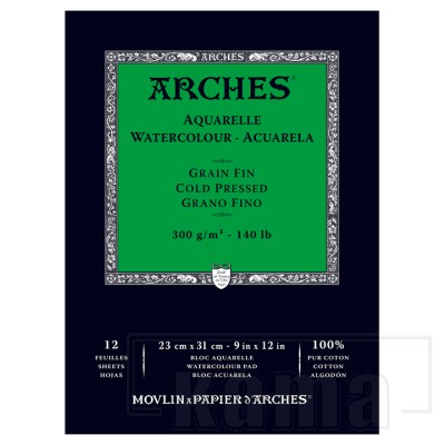 PA-TA0130, Arches tablette aquarelle pf 9x12" 12f