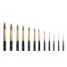 PI-AQ016R-008, Watercolor synthetic Kolinsky round pointed brush /disc product. n°8/0